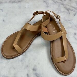 Joie Womens Lennox Toe Ring Tan Leather Thong Sandals Size 7
